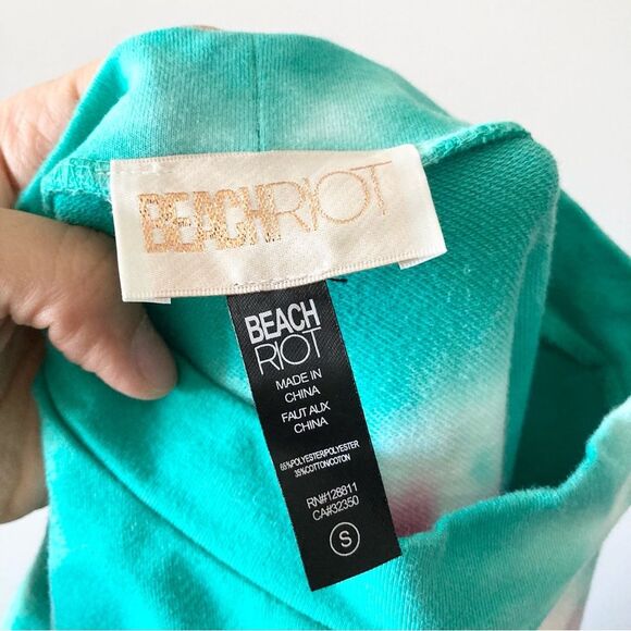 Beach Riot TIE DYE AVA SWEATSHIRT TEAL AZALEA Mock Neck Size Small - Picture 4 of 5